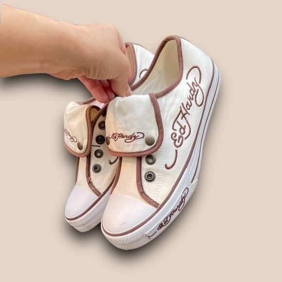 Y2K Ed Hardy Hi Low Sneakers Removable High Top - Picture 2 of 6